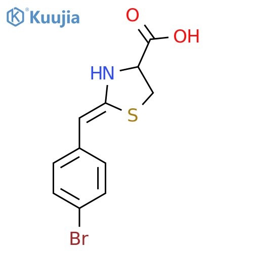 (2Z)-2-[(4-bromophenyl)methylidene]-1,3-thiazolidine-4-carboxylic acid structure