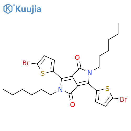 3,6-Bis(5-bromothiophen-2-yl)-2,5-dihexylpyrrolo[3,4-c]pyrrole-1,4(2H,5H)-dione structure