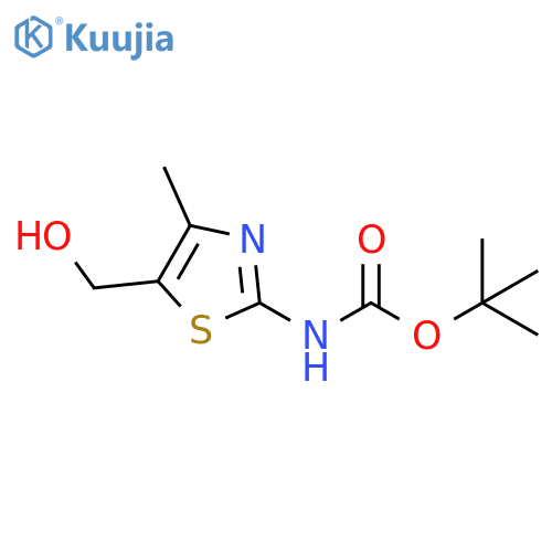 tert-butyl N-5-(hydroxymethyl)-4-methyl-1,3-thiazol-2-ylcarbamate structure
