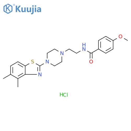 N-{2-[4-(4,5-dimethyl-1,3-benzothiazol-2-yl)piperazin-1-yl]ethyl}-4-methoxybenzamide hydrochloride structure