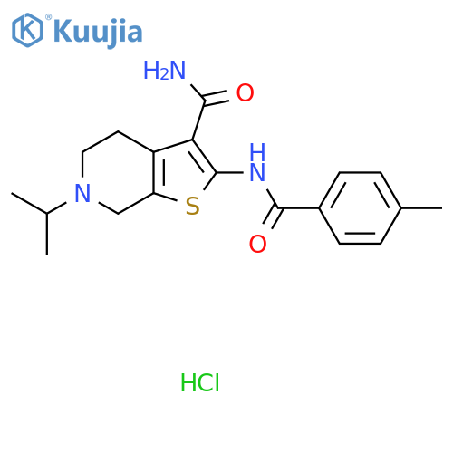 2-(4-methylbenzamido)-6-(propan-2-yl)-4H,5H,6H,7H-thieno2,3-cpyridine-3-carboxamide hydrochloride structure