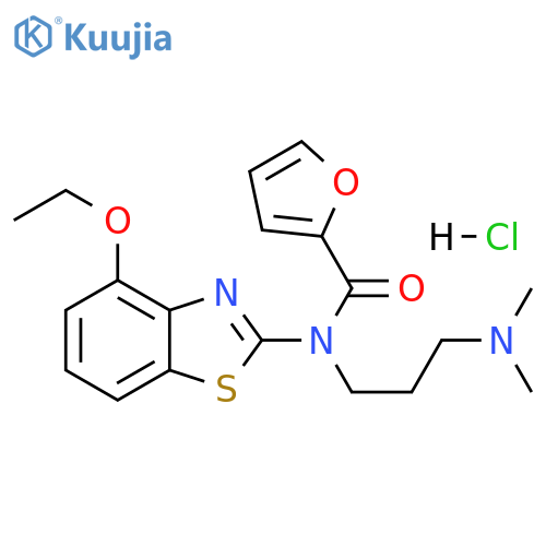 N-[3-(dimethylamino)propyl]-N-(4-ethoxy-1,3-benzothiazol-2-yl)furan-2-carboxamide hydrochloride structure