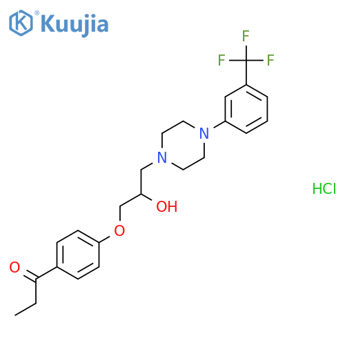 1-4-(2-hydroxy-3-{4-3-(trifluoromethyl)phenylpiperazin-1-yl}propoxy)phenylpropan-1-one hydrochloride structure