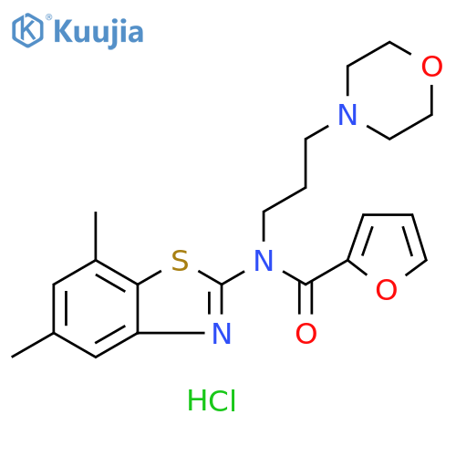 N-(5,7-dimethyl-1,3-benzothiazol-2-yl)-N-[3-(morpholin-4-yl)propyl]furan-2-carboxamide hydrochloride structure