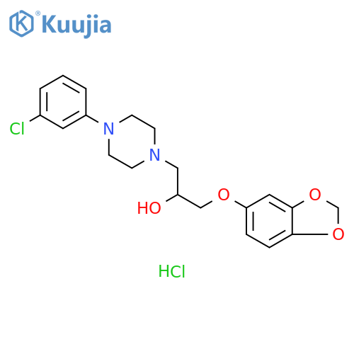 1-(2H-1,3-benzodioxol-5-yloxy)-3-4-(3-chlorophenyl)piperazin-1-ylpropan-2-ol hydrochloride structure
