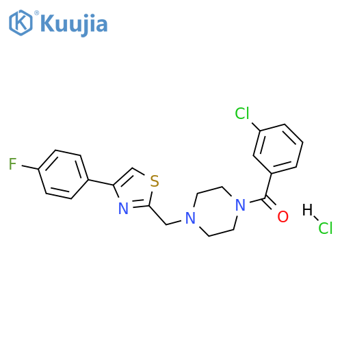 1-(3-chlorobenzoyl)-4-{4-(4-fluorophenyl)-1,3-thiazol-2-ylmethyl}piperazine hydrochloride structure