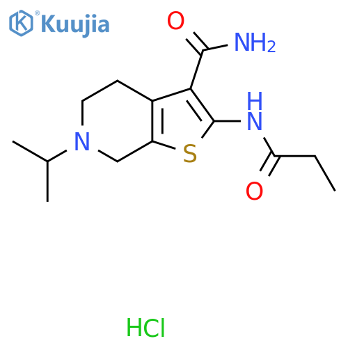 6-(propan-2-yl)-2-propanamido-4H,5H,6H,7H-thieno2,3-cpyridine-3-carboxamide hydrochloride structure
