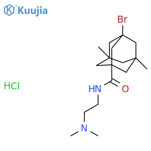 3-bromo-N-[2-(dimethylamino)ethyl]-5,7-dimethyladamantane-1-carboxamide hydrochloride structure