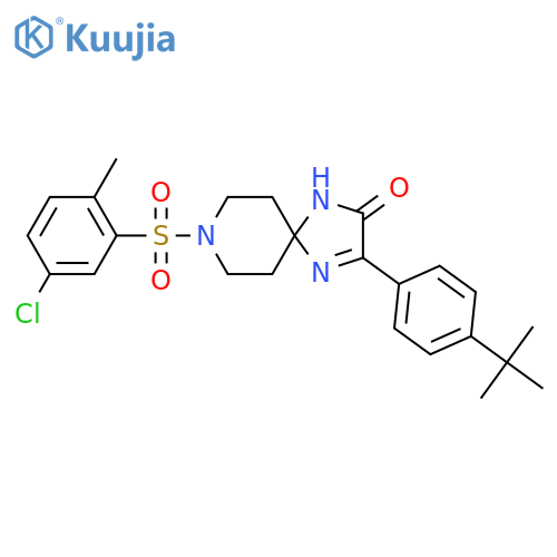3-(4-tert-butylphenyl)-8-(5-chloro-2-methylbenzenesulfonyl)-1,4,8-triazaspiro[4.5]dec-3-en-2-one structure