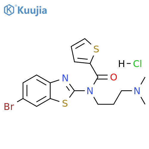 N-(6-bromo-1,3-benzothiazol-2-yl)-N-[3-(dimethylamino)propyl]thiophene-2-carboxamide hydrochloride structure