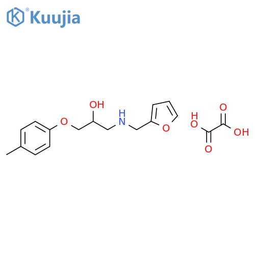 1-{[(furan-2-yl)methyl]amino}-3-(4-methylphenoxy)propan-2-ol; oxalic acid structure