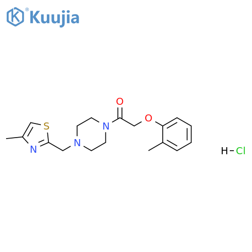 1-{4-(4-methyl-1,3-thiazol-2-yl)methylpiperazin-1-yl}-2-(2-methylphenoxy)ethan-1-one hydrochloride structure