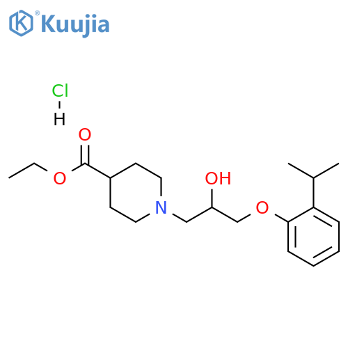 ethyl 1-{2-hydroxy-3-2-(propan-2-yl)phenoxypropyl}piperidine-4-carboxylate hydrochloride structure