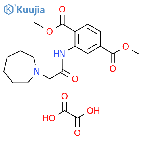 1,4-dimethyl 2-[2-(azepan-1-yl)acetamido]benzene-1,4-dicarboxylate; oxalic acid structure