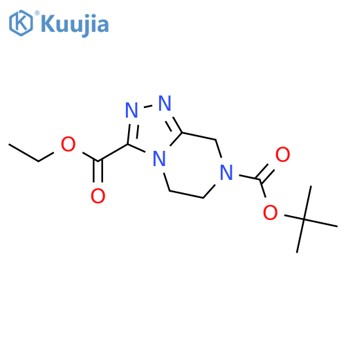 7-tert-butyl 3-ethyl 5h,6h,7h,8h-[1,2,4]triazolo[4,3-a]pyrazine-3,7-dicarboxylate structure