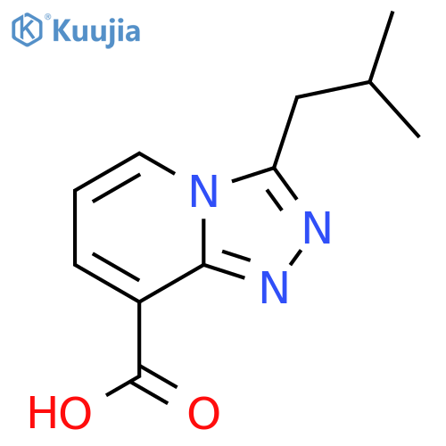 3-(2-methylpropyl)-1,2,4triazolo4,3-apyridine-8-carboxylic acid structure