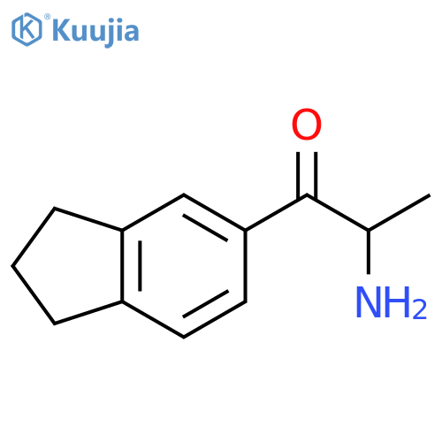 2-amino-1-(2,3-dihydro-1H-inden-5-yl)propan-1-one structure