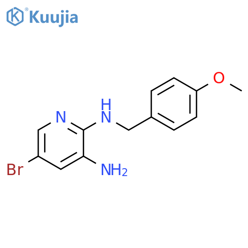 5-Bromo-2-N-[(4-methoxyphenyl)methyl]pyridine-2,3-diamine structure