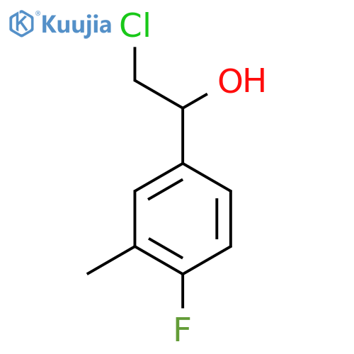 2-chloro-1-(4-fluoro-3-methylphenyl)ethan-1-ol structure