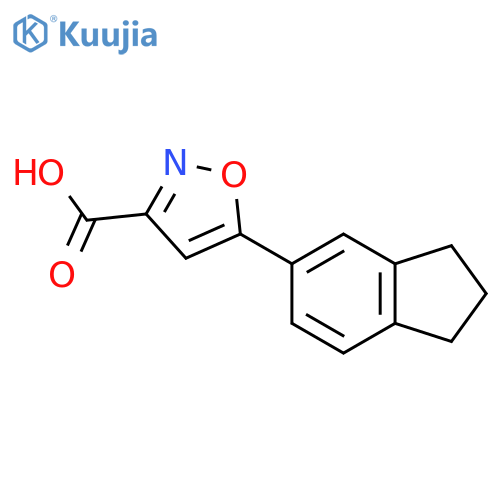 5-(2,3-dihydro-1H-inden-5-yl)-1,2-oxazole-3-carboxylic acid structure