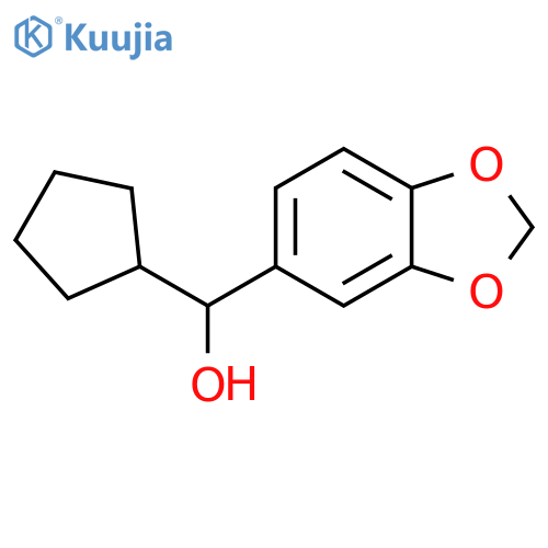 (2H-1,3-benzodioxol-5-yl)(cyclopentyl)methanol structure