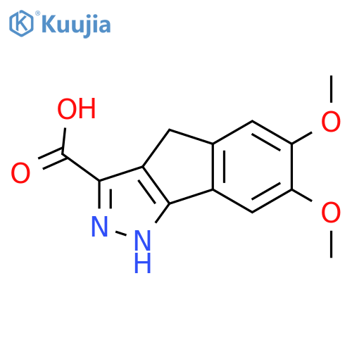 6,7-Dimethoxy-1,4-dihydroindeno[1,2-c]pyrazole-3-carboxylic acid structure