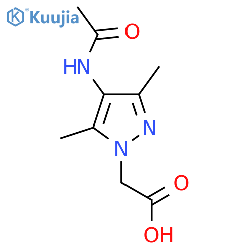 2-(4-acetamido-3,5-dimethyl-1H-pyrazol-1-yl)acetic acid structure
