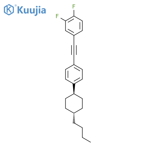 4-[2-[4-(4-butylcyclohexyl)phenyl]ethynyl]-1,2-difluorobenzene structure