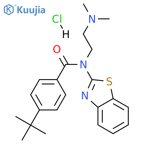 N-(1,3-benzothiazol-2-yl)-4-tert-butyl-N-[2-(dimethylamino)ethyl]benzamide hydrochloride structure