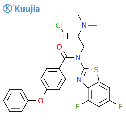N-(4,6-difluoro-1,3-benzothiazol-2-yl)-N-[2-(dimethylamino)ethyl]-4-phenoxybenzamide hydrochloride structure
