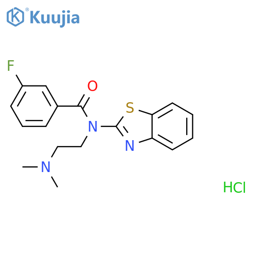 N-(1,3-benzothiazol-2-yl)-N-[2-(dimethylamino)ethyl]-3-fluorobenzamide hydrochloride structure