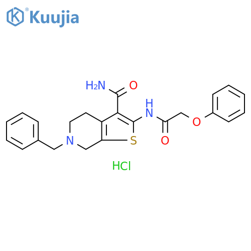 6-benzyl-2-(2-phenoxyacetamido)-4H,5H,6H,7H-thieno2,3-cpyridine-3-carboxamide hydrochloride structure