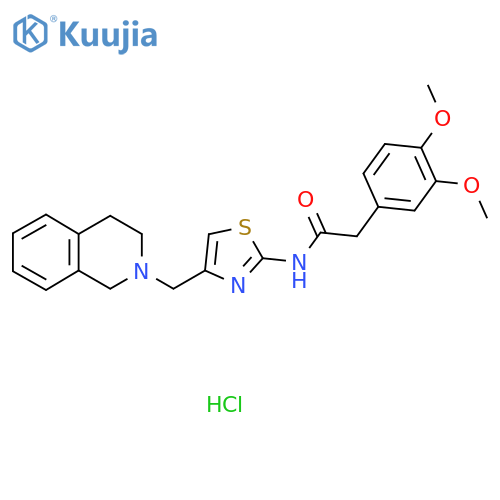 2-(3,4-dimethoxyphenyl)-N-{4-(1,2,3,4-tetrahydroisoquinolin-2-yl)methyl-1,3-thiazol-2-yl}acetamide hydrochloride structure