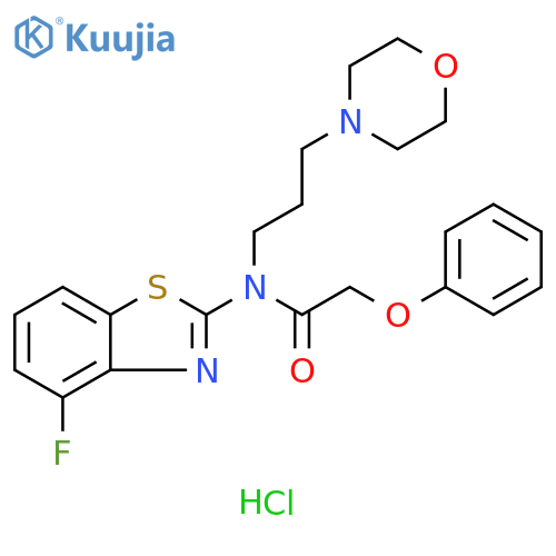 N-(4-fluoro-1,3-benzothiazol-2-yl)-N-[3-(morpholin-4-yl)propyl]-2-phenoxyacetamide hydrochloride structure
