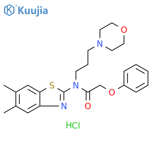 N-(5,6-dimethyl-1,3-benzothiazol-2-yl)-N-[3-(morpholin-4-yl)propyl]-2-phenoxyacetamide hydrochloride structure