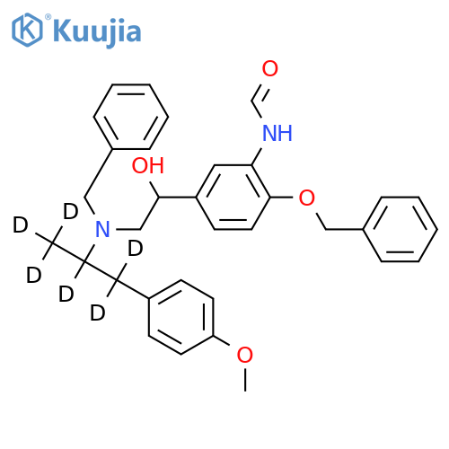 rac-N-Benzyl-N-[2-hydroxyl-2-(4-benzyloxy-3-formamidophenyl)-ethyl]-3-(4-methoxyphenyl)-2-propylamine-d6 structure