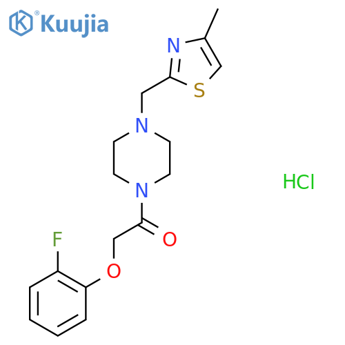 2-(2-fluorophenoxy)-1-{4-(4-methyl-1,3-thiazol-2-yl)methylpiperazin-1-yl}ethan-1-one hydrochloride structure