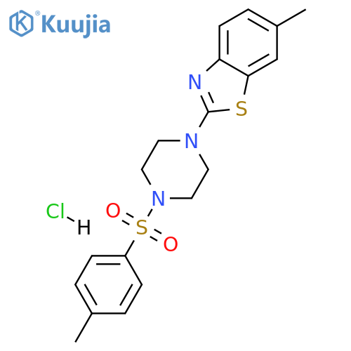6-methyl-2-[4-(4-methylbenzenesulfonyl)piperazin-1-yl]-1,3-benzothiazole hydrochloride structure
