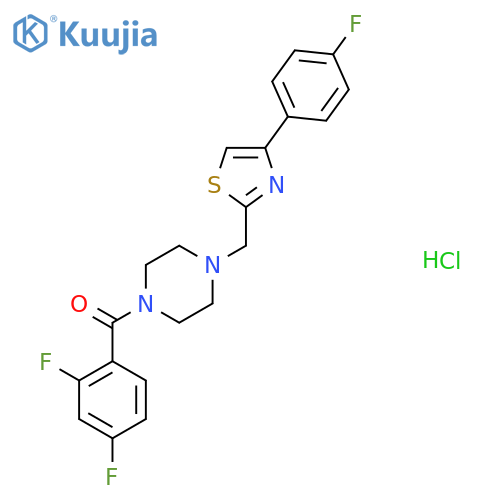 1-(2,4-difluorobenzoyl)-4-{4-(4-fluorophenyl)-1,3-thiazol-2-ylmethyl}piperazine hydrochloride structure