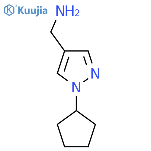 (1-cyclopentyl-1H-pyrazol-4-yl)methanamine structure
