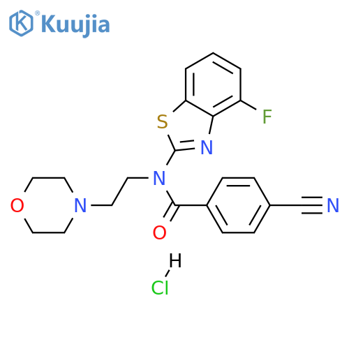 4-cyano-N-(4-fluoro-1,3-benzothiazol-2-yl)-N-[2-(morpholin-4-yl)ethyl]benzamide hydrochloride structure