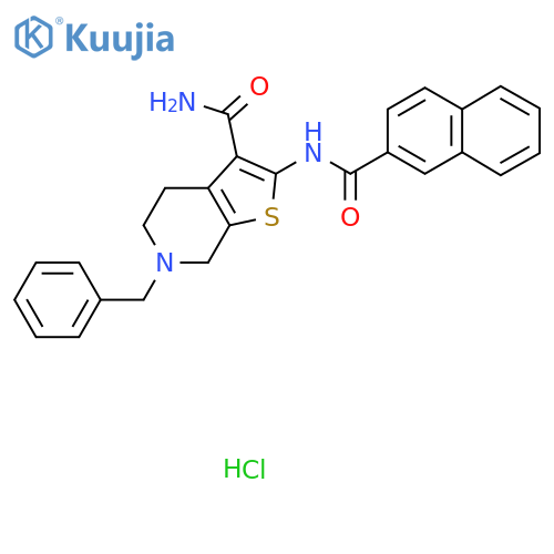6-benzyl-2-(naphthalene-2-amido)-4H,5H,6H,7H-thieno2,3-cpyridine-3-carboxamide hydrochloride structure