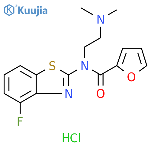 N-[2-(dimethylamino)ethyl]-N-(4-fluoro-1,3-benzothiazol-2-yl)furan-2-carboxamide hydrochloride structure