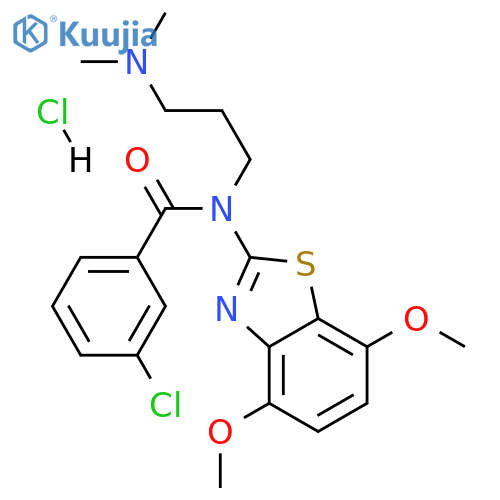 3-chloro-N-(4,7-dimethoxy-1,3-benzothiazol-2-yl)-N-[3-(dimethylamino)propyl]benzamide hydrochloride structure