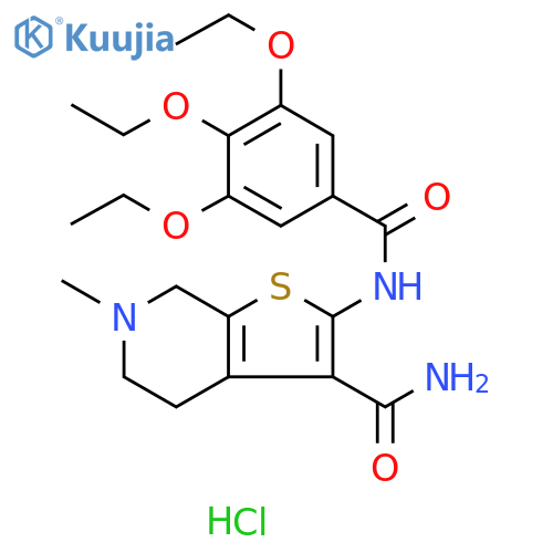 6-methyl-2-(3,4,5-triethoxybenzamido)-4H,5H,6H,7H-thieno2,3-cpyridine-3-carboxamide hydrochloride structure