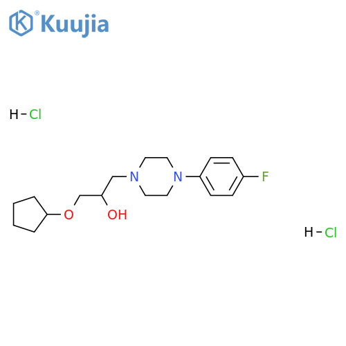 1-(cyclopentyloxy)-3-[4-(4-fluorophenyl)piperazin-1-yl]propan-2-ol dihydrochloride structure