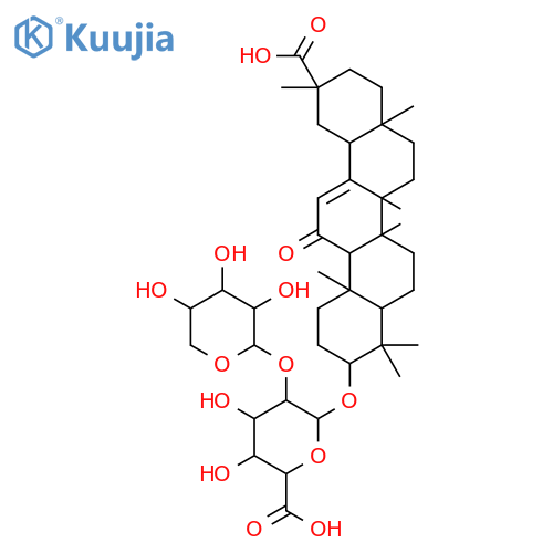b-D-Glucopyranosiduronic acid, (3b,20b)-20-carboxy-11-oxo-30-norolean-12-en-3-yl 2-O-a-L-arabinopyranosyl- (9CI) structure