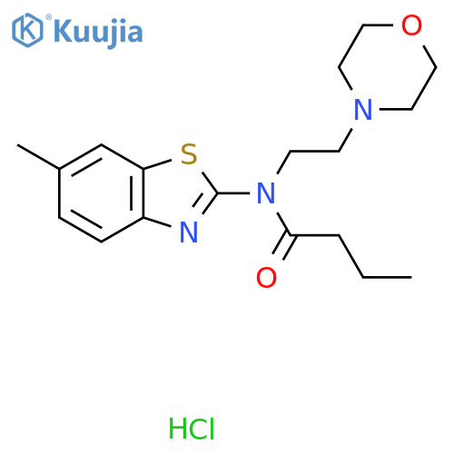 N-(6-methyl-1,3-benzothiazol-2-yl)-N-[2-(morpholin-4-yl)ethyl]butanamide hydrochloride structure