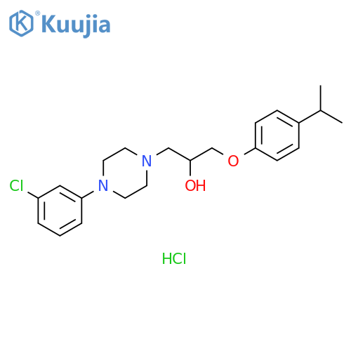 1-[4-(3-chlorophenyl)piperazin-1-yl]-3-[4-(propan-2-yl)phenoxy]propan-2-ol hydrochloride structure
