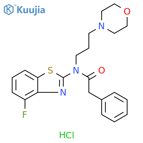 N-(4-fluoro-1,3-benzothiazol-2-yl)-N-[3-(morpholin-4-yl)propyl]-2-phenylacetamide hydrochloride structure